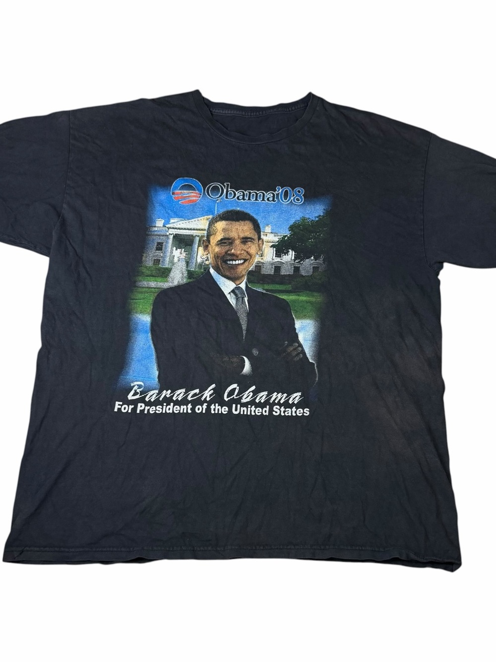 Vintage President Barack Obama United States 2008 Black T-Shirt Size XL Vote USA